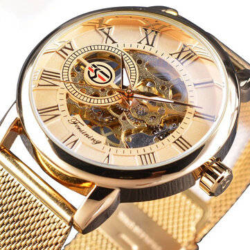 Forsining GMT1040 Fashion Men Automatic Watch Luminous Display Transparent Mesh Mecha... (NO.: NO.3)