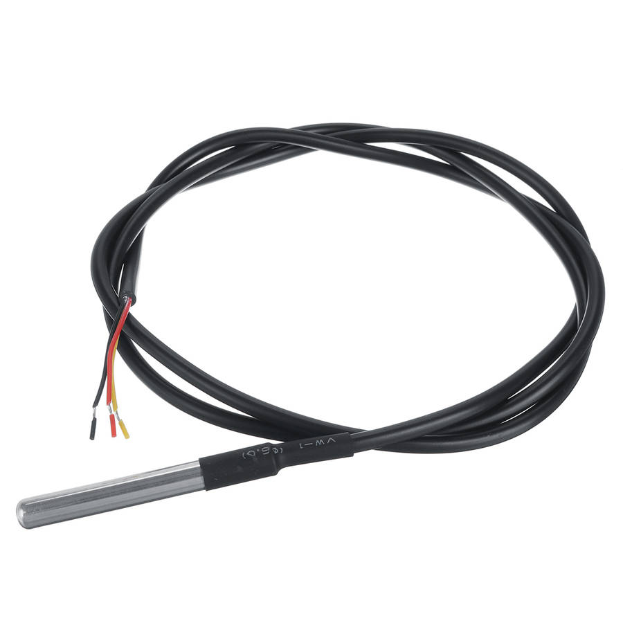 1/2 Meters Waterproof Temperature Probe -55 ~+125  DS18B20 Temperature Sensor (Cable Length 2M)