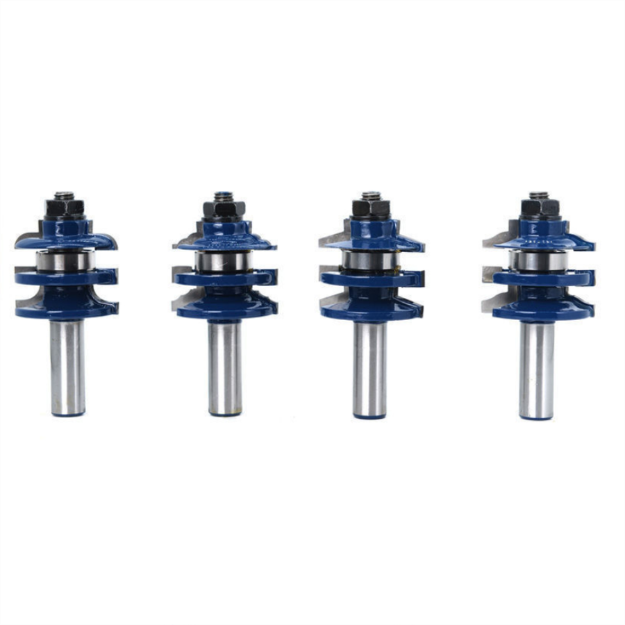 4PCS Jigsaw Tenon Knife Set Door Panel Knife Woodworking Milling Cutter Tungste