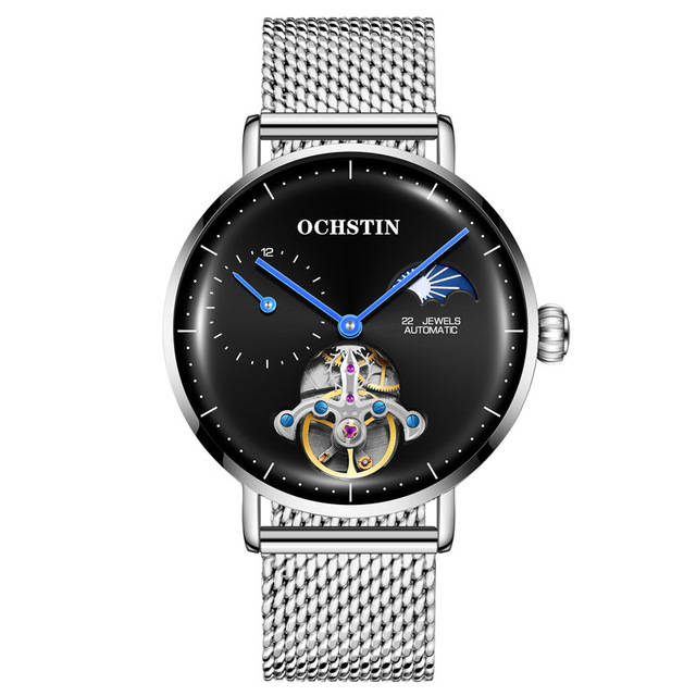 New OCHSTIN GA6121 Moon Phase Full Steel Automatic Mechanical Watch Business Sty