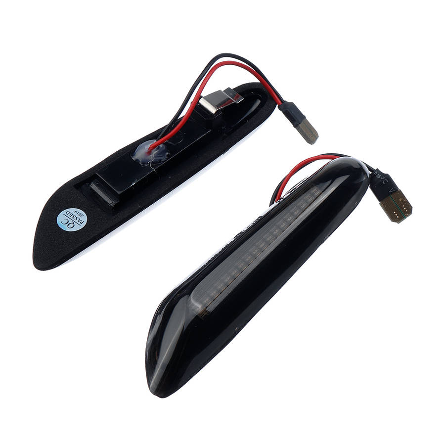 Pair Dynamic Flow Side Marker Lights Yellow/Whte For Bmw E46 E60 E82 E88 E90 E92 E93