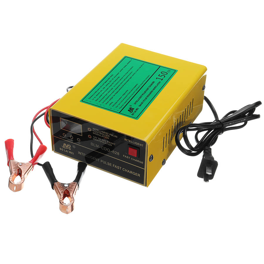 New 12V/24V Lead Acid & Lithium Battery Charger for Auto Car Pulse Repair Fast Charge
