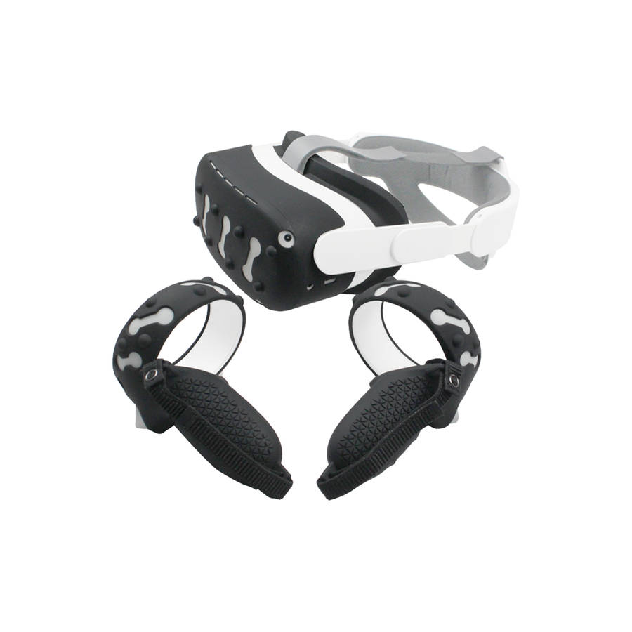 5 In1 Front Cover Eye Mask Pad For Oculus Quest 2 Touch Controller Silicone Grip Skin Thumb Button K