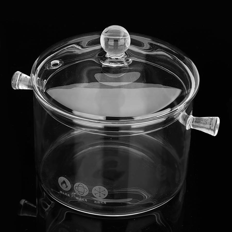 New 1.5/1.7L Resistant Clear Glass Cooker Pot Soup Heat Bowl Food Milk Cooker Tool Heating Kit