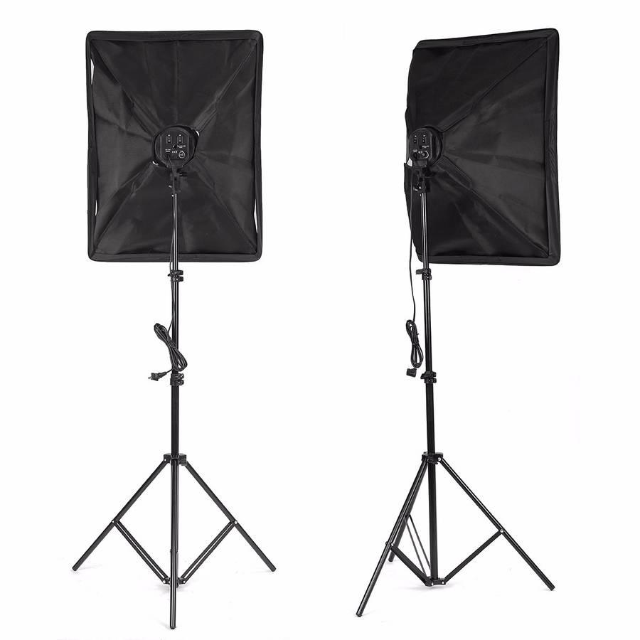 New Photo Video Studio Lighting Kit 4-Socket E27 Lamp Holder Softbox Light Stands EU