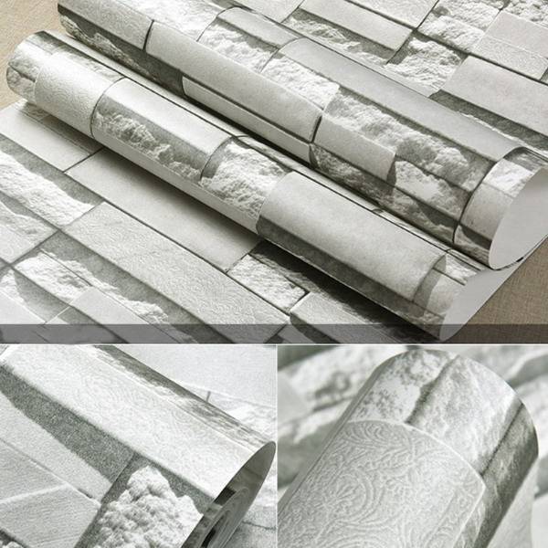 Brick Pattern 3D Textured Non-woven Wallpaper Sticker Background Home Decor