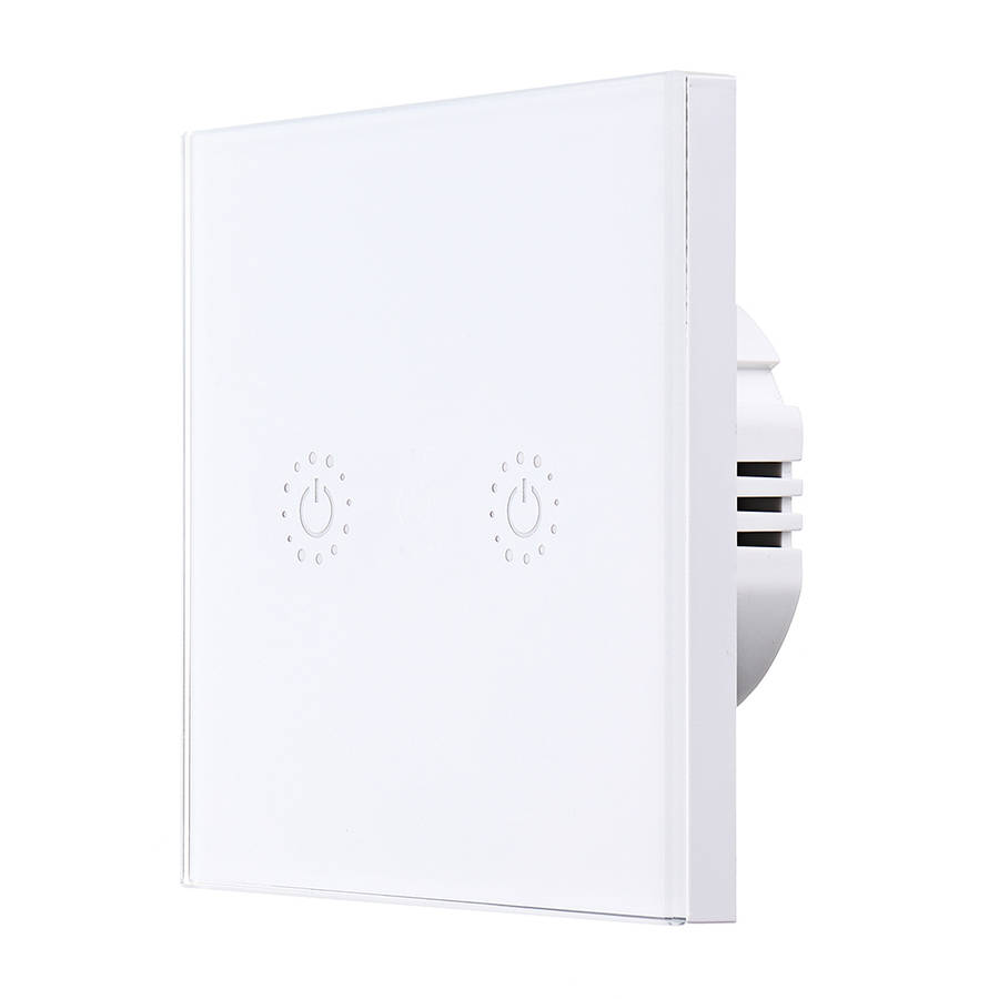 New Tuya Smart Life EU 2 Gang Smart WIFI Light Switch Interruptor Touch Wall Power Switch App
