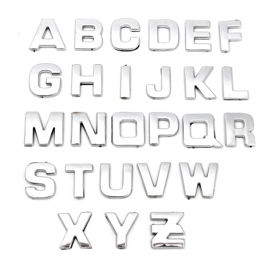 40pcs 3D DIY Metallic Alphabet&Number stickers car Emblem letter Badge Decal