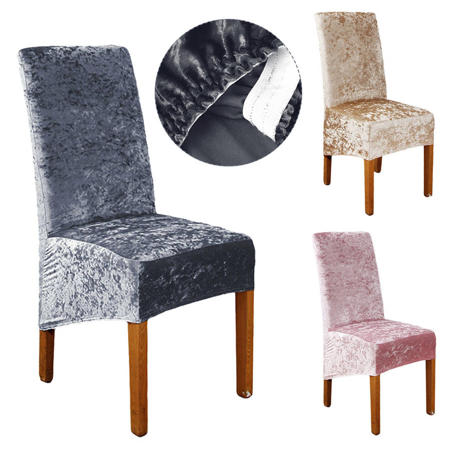 Elastic Velvet Chair Cover Chair Seat Protector Stretch Slipcover for Dining Ro