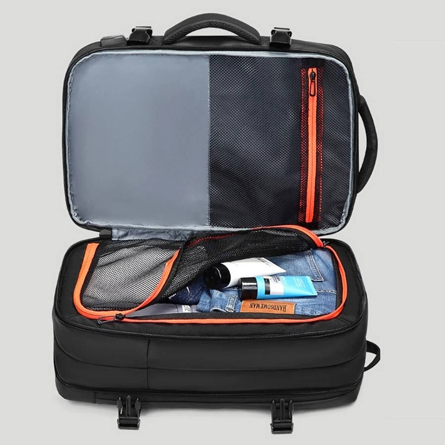 EURCOOL XN-1962 Business Backpack Laptop Bag with USB Charging Travel Shoulders Storage Bag Waterpro