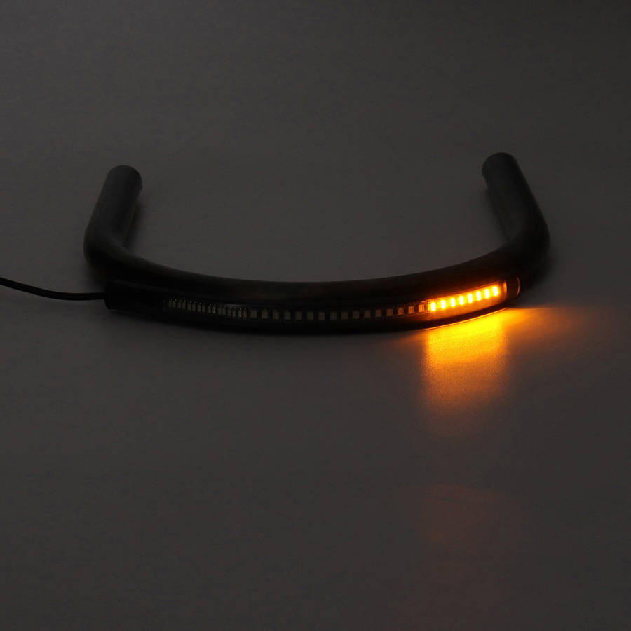 New 230mm Motorcycle Rear Seat Frame Hoop Loop with LED Brake Turn Tail Light Ca