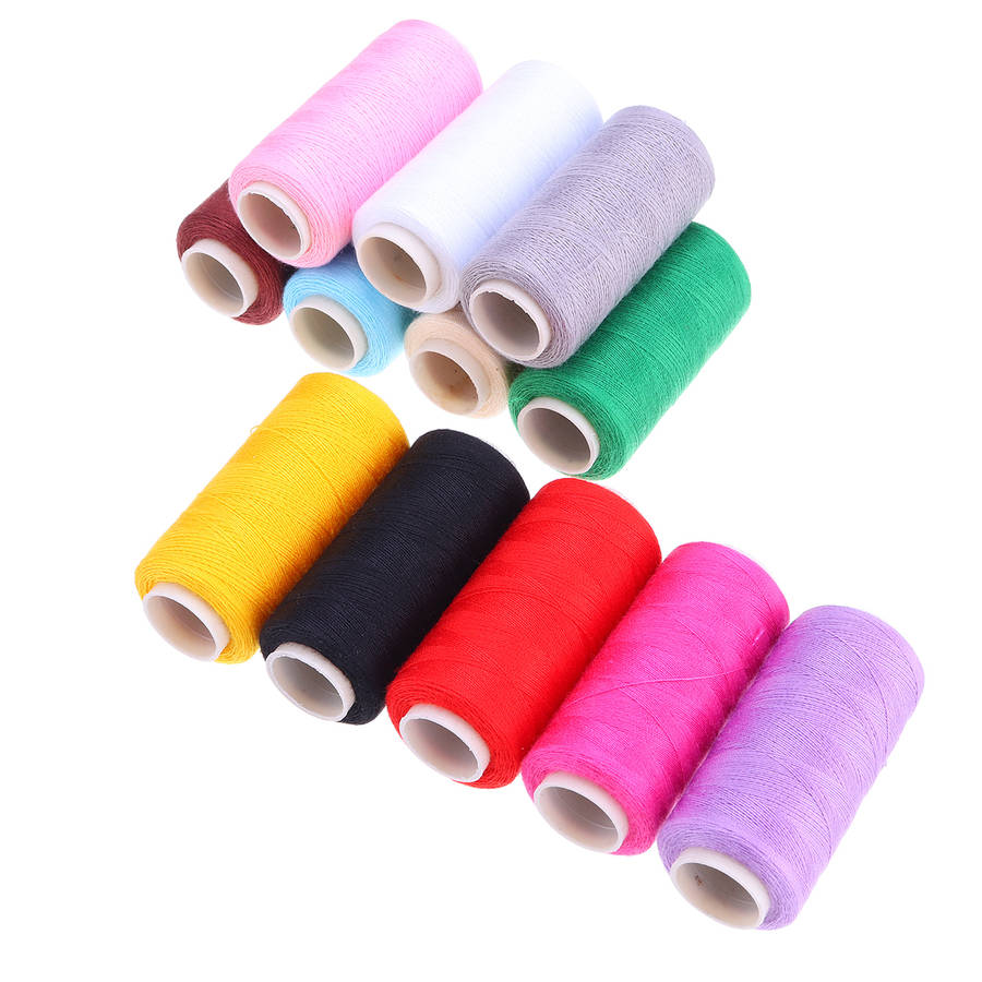 400M Spools 12 Colors Cotton Sewing Machine Thread Reel Cord String Tools...