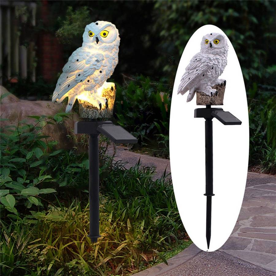 New Solar Powered Owl LED Lawn Lamp Garden Decor Waterproof Landscape Light