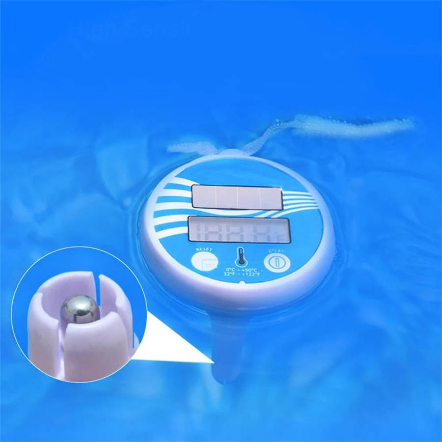 Solar Powered Digital Thermometer Wireless Pond Pool Floating Lcd Display Swimming Pool Thermometer