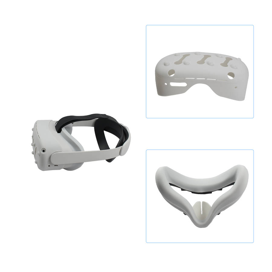5 In1 Front Cover Eye Mask Pad For Oculus Quest 2 Touch Controller Silicone Grip Skin Thumb Button K
