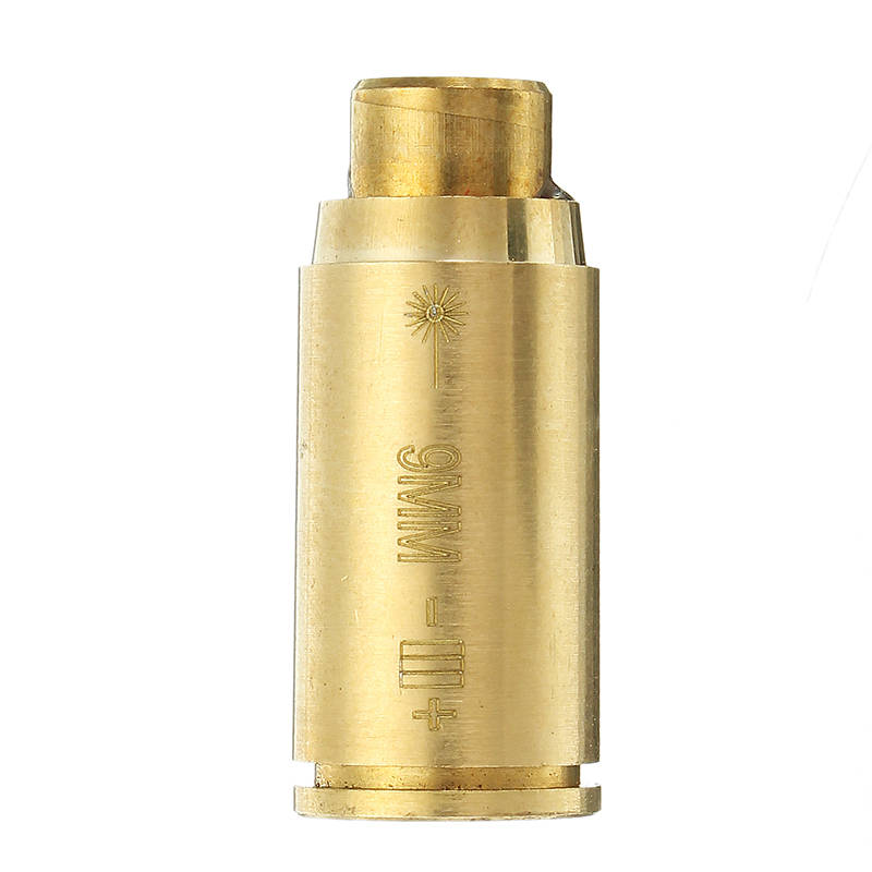 CAL 9MM Laser Bore Sighter Red Dot Sight Brass Cartridge Bore Sighter
