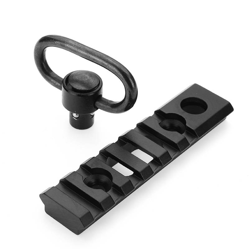 6-Slot 8-Slot Keymod Picatinny Rail Section & Push Button QD Sling Swivel Socket Adapter C (Size #1)