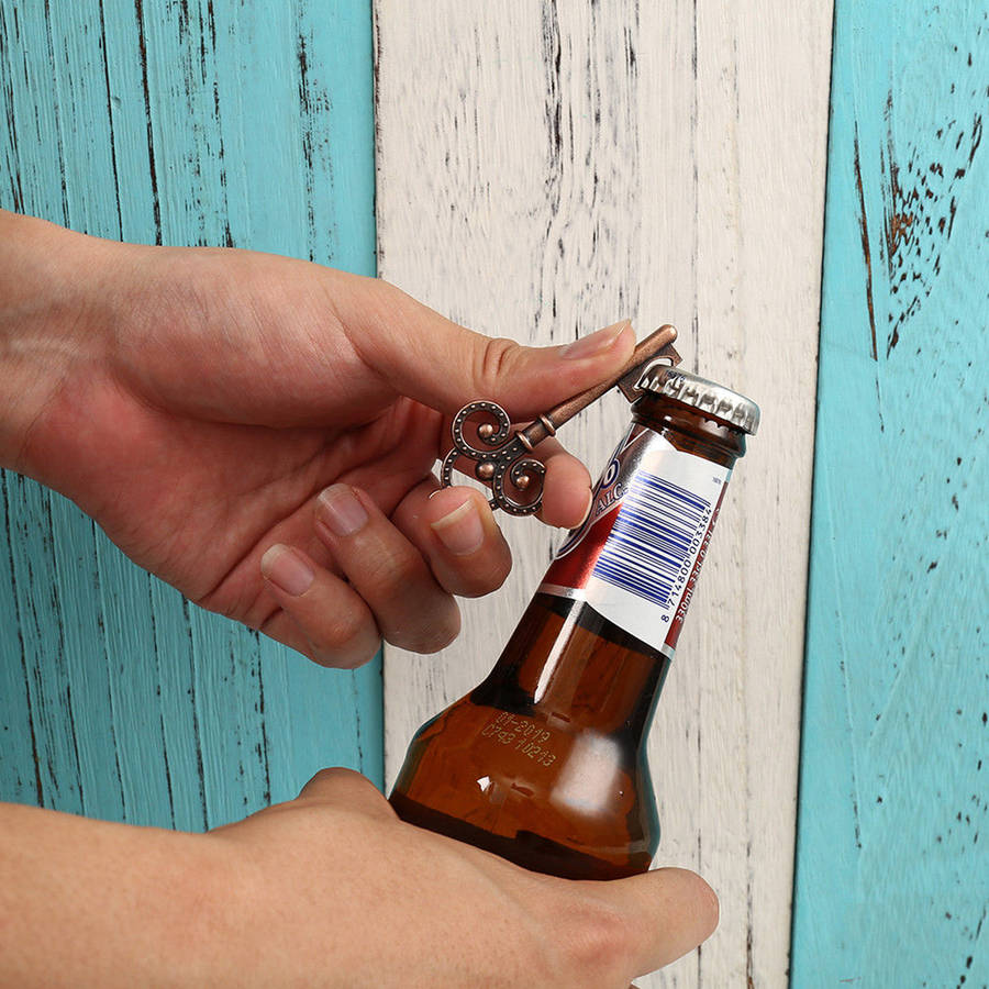 50pcs Antique Skeleton Key Bottle Opener Multifunctional Tools with Kraft Tag Card