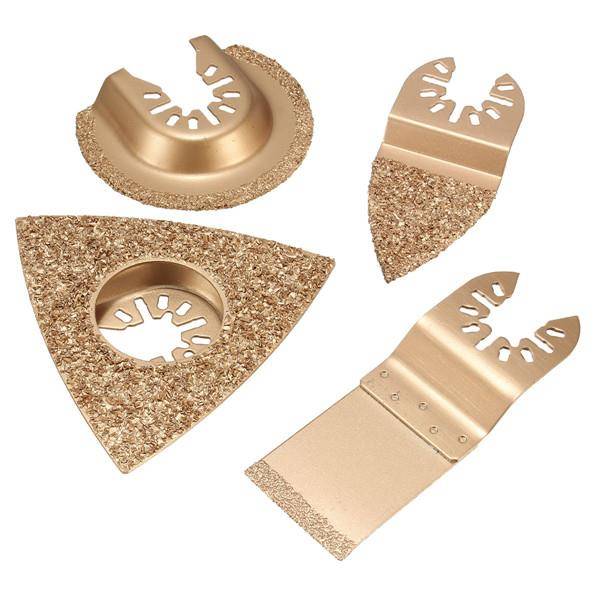 4pcs Carbide Grout Blades Set Oscillating Multitool Saw Blades for Dewalt Stanley Black Decker Bosc