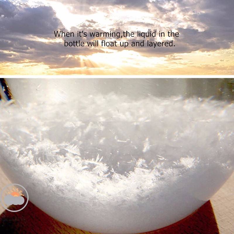 New Christmas Gift Weather Forecast Crystal Bottle Globe Storm Home Desk Decor W