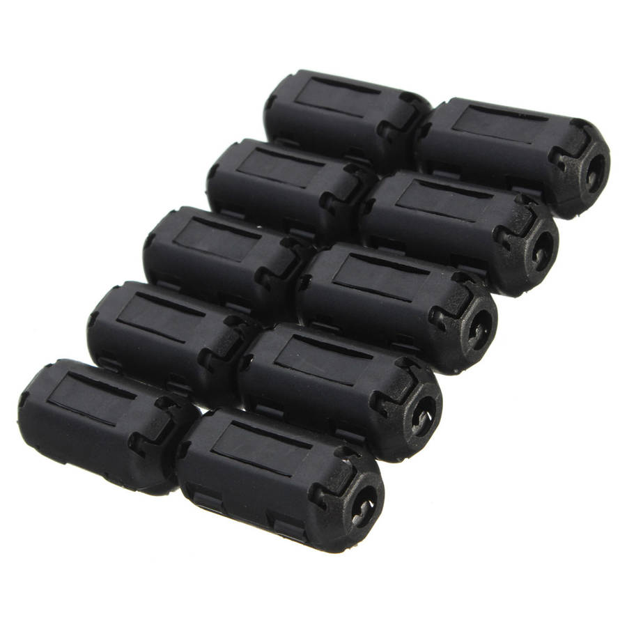 10Pcs Black Cable Wire Clamp Clip RFI EMI EMC Noise Filters Ferrite Core Case
