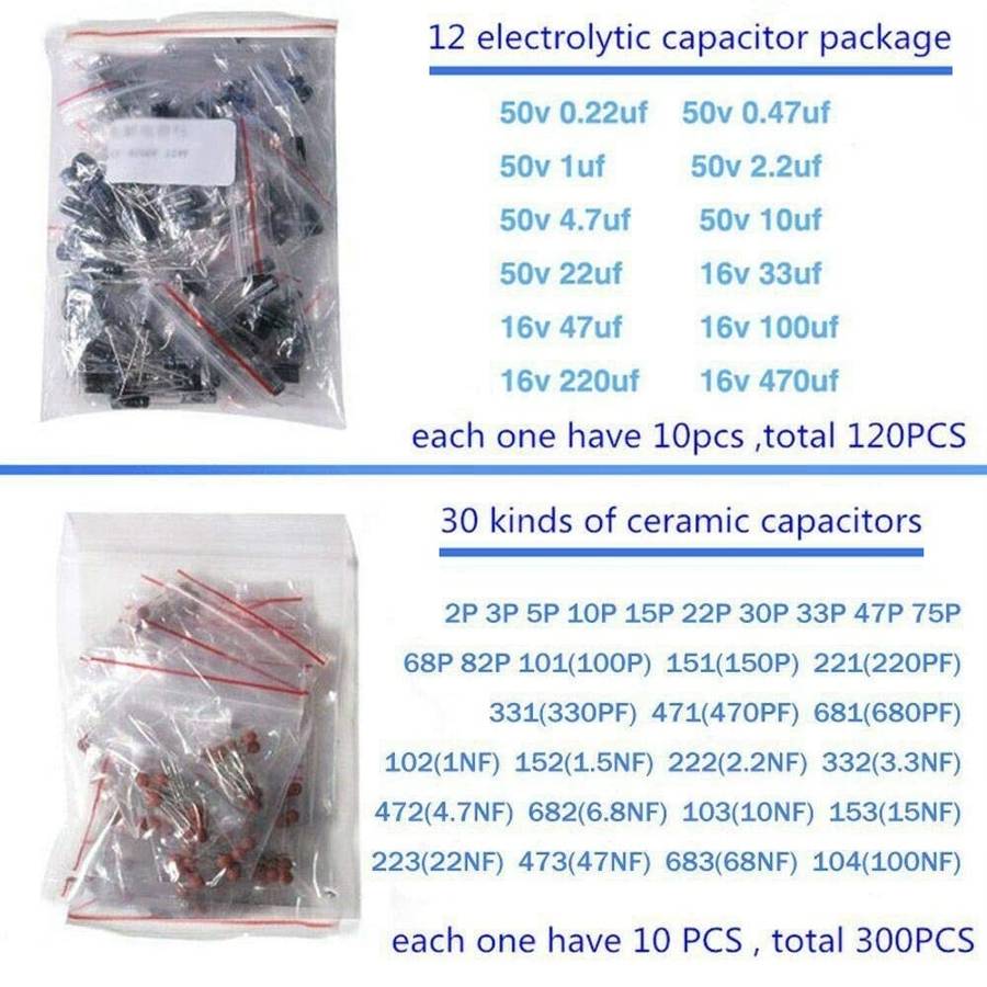 1390pcs Electronic Components Basic Starter Kit LED Diode Transistor Capacitor Resistance Potentiome