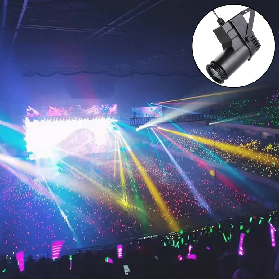 90-230V 9W DMX RGB LED Light Pinspot Beam Spotlight 6CH DJ Disco Party KTV Stage Effect Lighting