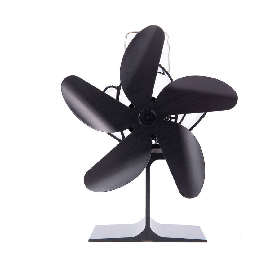 5 Blades Stove Fan Quiet Heat Powered Saving Fireplace Ecofan Burner