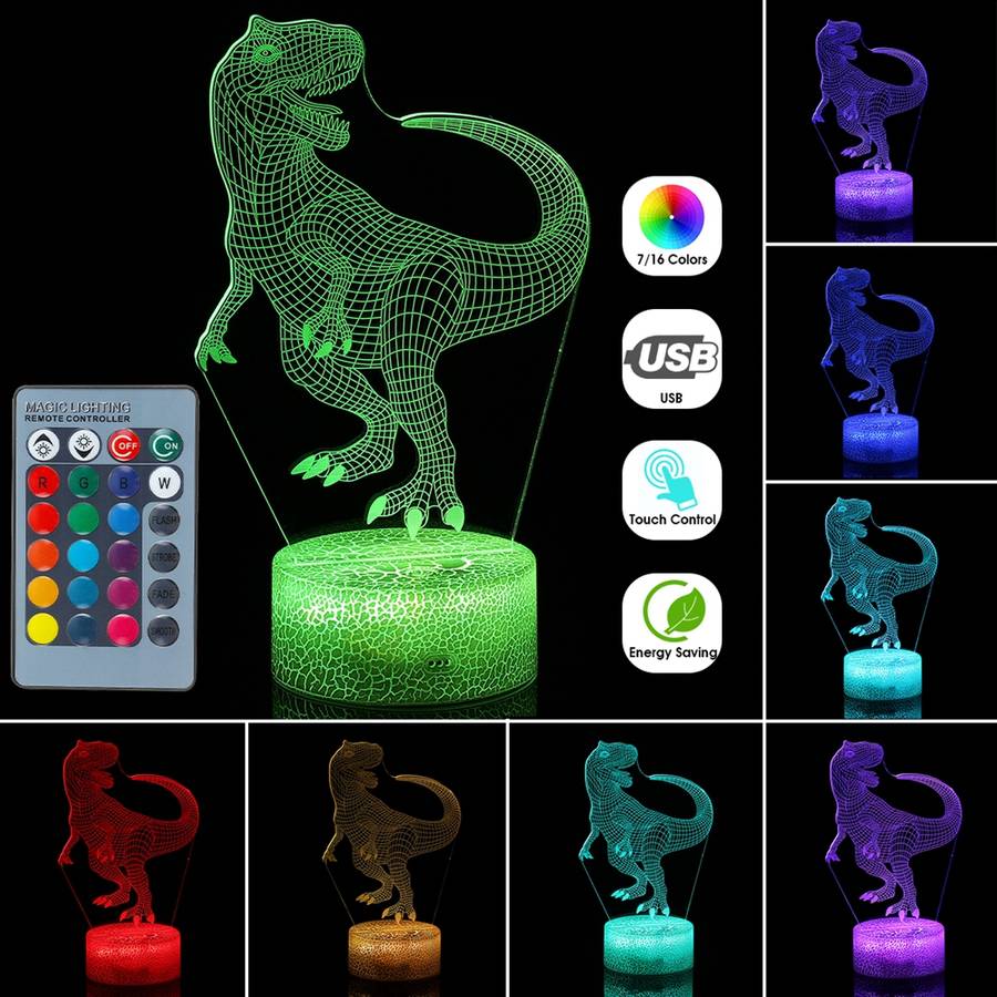 New 3D Illusion Night Light Touch Remote Control Home Decor Table Desk Sleeping