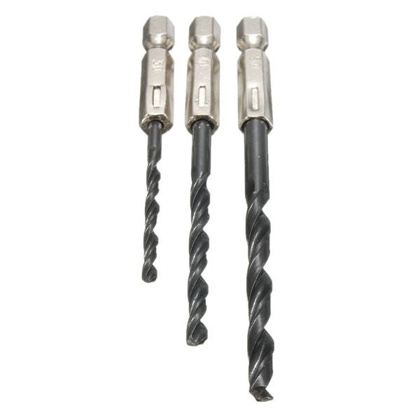 15pcs 3/4/5mm HSS 1/4 Inch Hex Shank Twist Drill Bit