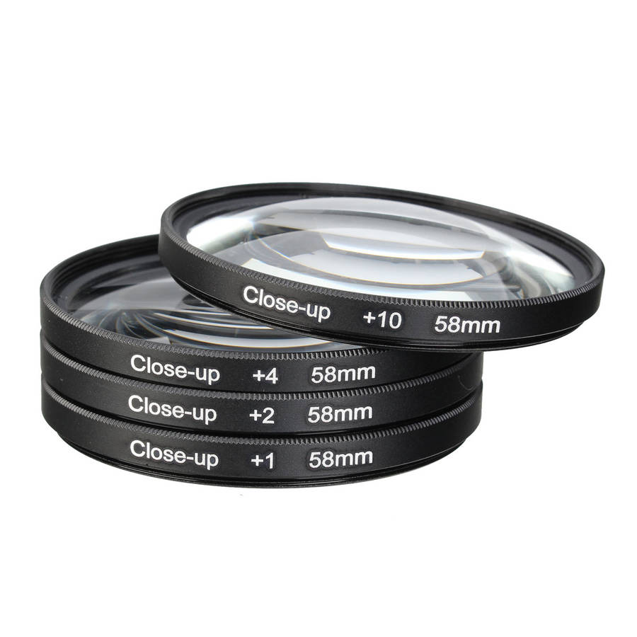 Universal 58Mm Macro Close Up Filter Lens Kit +1 +2 +4 +10 For 58Mm Camera Lens