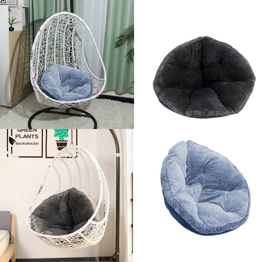 Foldable Hanging Swing Hammock Chair Cushions Seat Pad Rattan Chair Plush Back