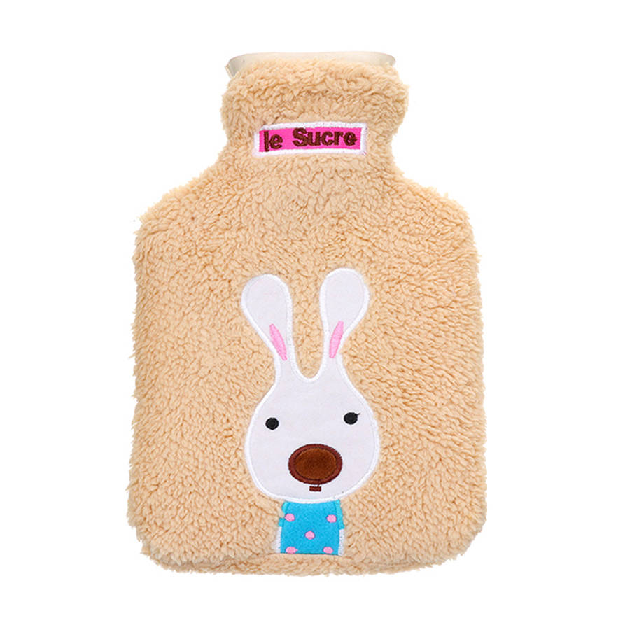 New 21x14cm Portable Hot Water Bottle Bag Creative Cute Cartoon Rabbit Hand Warm