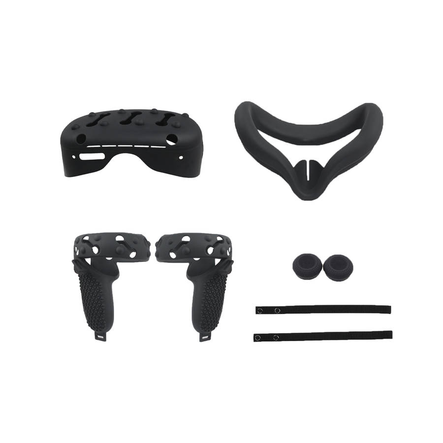 5 In1 Front Cover Eye Mask Pad For Oculus Quest 2 Touch Controller Silicone Grip Skin Thumb Button K