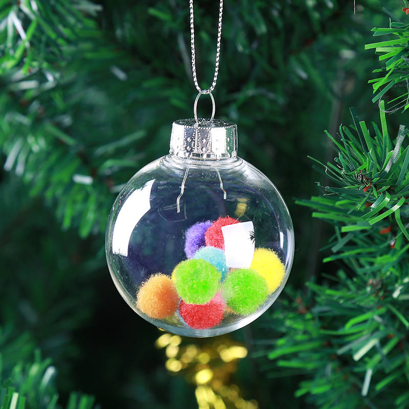 New Christmas 2017 Clear DIY Baubles Shatterproof Seamless Plastic Ball Home Tre