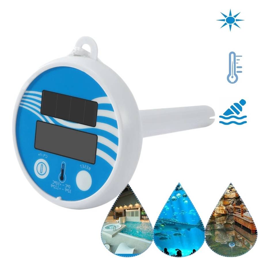 Solar Powered Digital Thermometer Wireless Pond Pool Floating Lcd Display Swimming Pool Thermometer