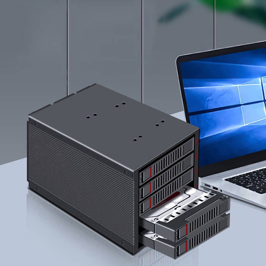 JEYI 5 Bays USB3.0 to SATA External Hard Drive Docking Station RAID Array Cabinet Hard Drive Enclosu