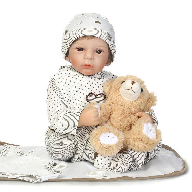 NPK 21'' Reborn Doll Silicone Handmade Lifelike Baby Dolls Realistic Newborn Toy