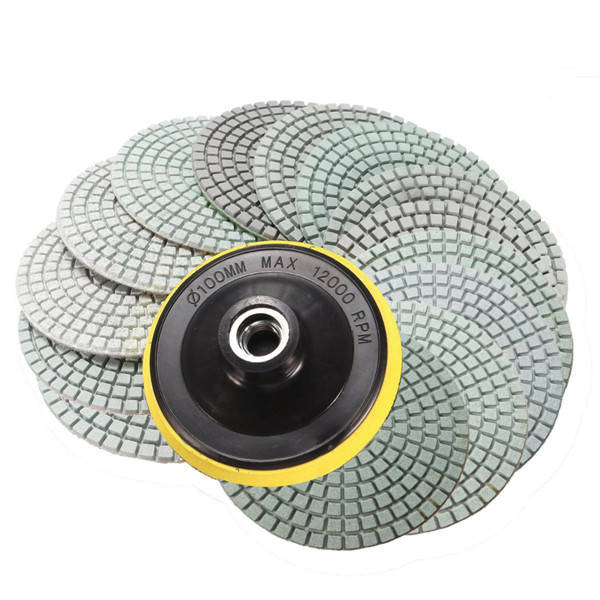 New 15pcs 4 Inch 30-6000 Grit Diamond Polishing Disc with M14 Self-adhesive Pad