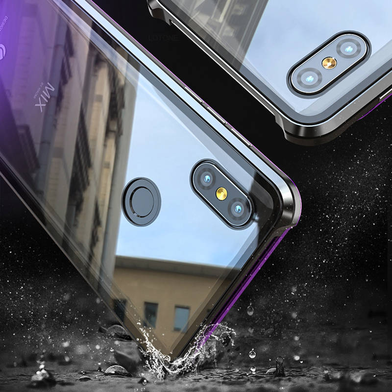 Bakeey 360 Magnetic Adsorption Upgraded Version Tempered Glass & Metal Flip Protective Case for Xiao