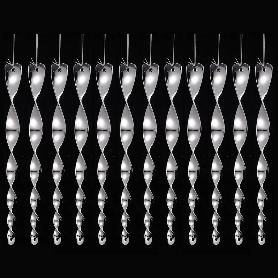 12Pcs Bird Repellent Reflective Scare Blinder Metal Rod Ornamental Spiral Deterrent Control Device