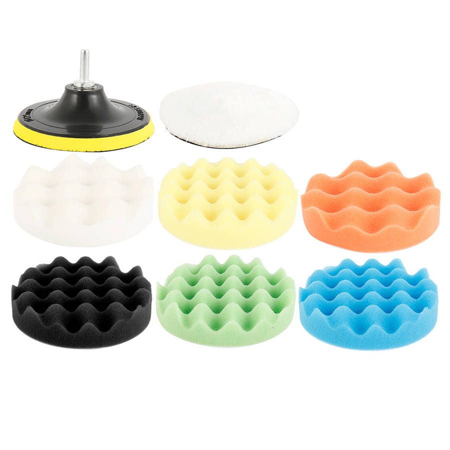 9Pcs 3/4/5/6/7 Inch Car Polishing Sponge Pad Kit For Car Cleaning Tools (Size 4 Inch)