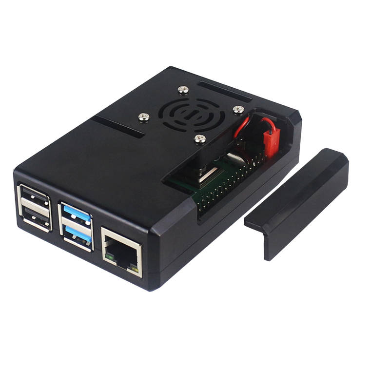 Caturda C2119 Black/Transparent Case With Cooling Fan ABS Protective Shell DIY Kit for Raspberry Pi