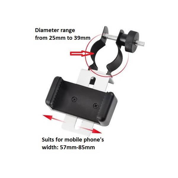Universal Mobile Phone Adapter Clip Bracket Mount Holder for Telescope Microscope Compatible with Te
