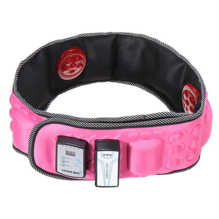Wireless Electric 6 Motors Slim Belt Heating Massager Vibration Burner Fitness Loss We (Color1 Pink)