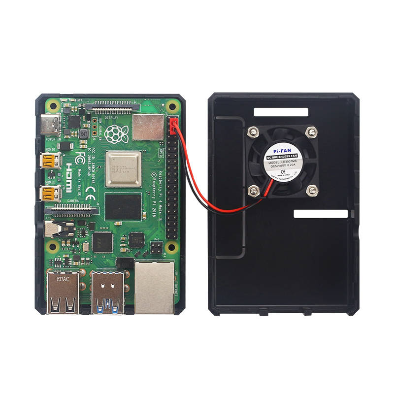 Caturda C2119 Black/Transparent Case With Cooling Fan ABS Protective Shell DIY Kit for Raspberry Pi