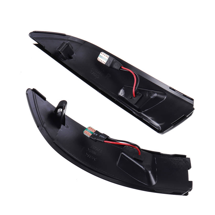 LED Dynamic Side Door Wing Mirror Indicator Lights Turn Lamps Smoked Bla