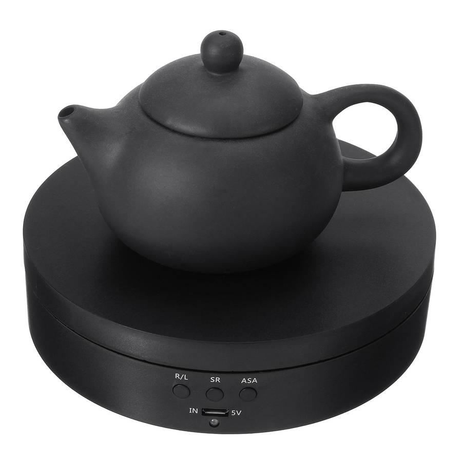 360 Rotating Display Stand Rotary Turntable Jewelry Watch Show Holder Tray Photography (Color Black)