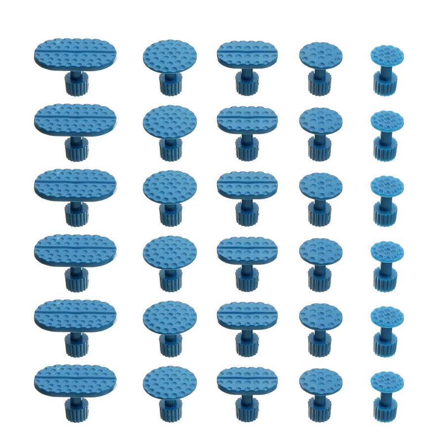 Car Dent Painless Repair Tools Kit 30PCS Pulling Tabs with Puller Paintless Hail Removal T Bar Slide