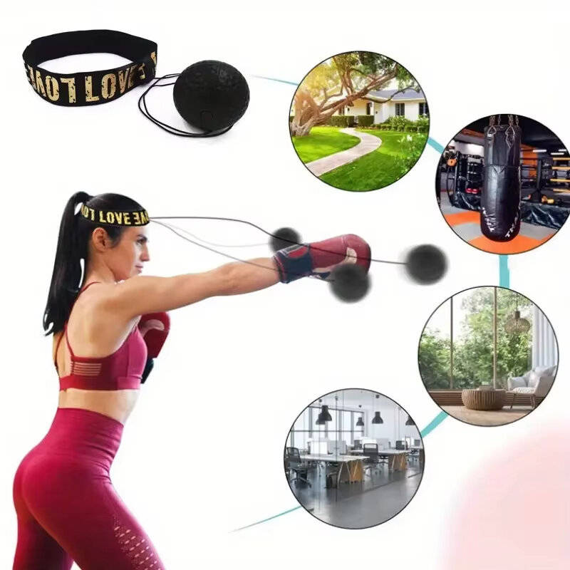 Red+Black - KALOAD 1Pcs Speed Boxing Ball Head-Mounted Punch Sanda Training Hand Eye Reaction Home S